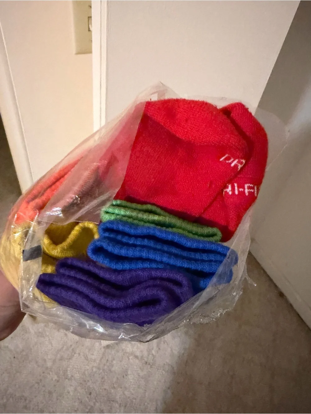 Nike Crew Socks - 6 Pack (Red, Orange, Yellow, Green, Blue, Purple)